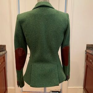 Beautiful Smythe green blazer with leather elbow  patches
